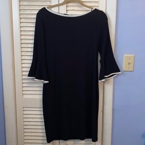 Tiana B Black Jersey Dress Bell Sleeves